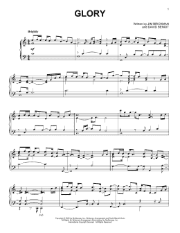 page one of Glory (Piano Solo)
