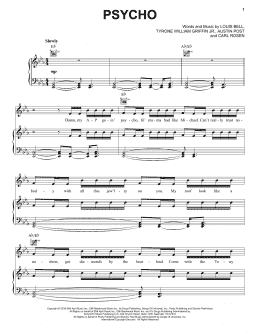 page one of Psycho (featuring Ty Dolla $ign) (Piano, Vocal & Guitar Chords (Right-Hand Melody))