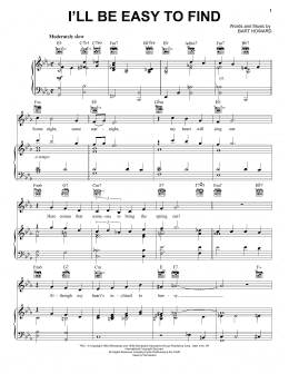 page one of I'll Be Easy To Find (Piano, Vocal & Guitar Chords (Right-Hand Melody))