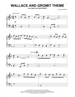 page one of Wallace And Gromit Theme (Beginning Piano Solo)
