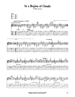 page one of In A Region Of Clouds (Guitar Tab)