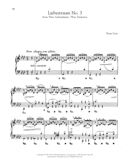 page one of Liebestraum No. 3 (Piano Solo)