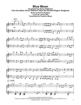 page one of Blue Moon (Piano Transcription)