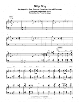 page one of Billy Boy (Piano Transcription)