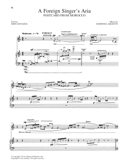 page one of A Foreign Singer's Aria (Piano & Vocal)