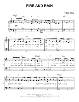page one of Fire And Rain (Easy Piano)