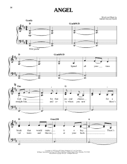 page one of Angel (Easy Piano)