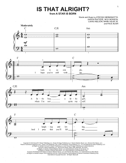 page one of Is That Alright? (from A Star Is Born) (Easy Piano)