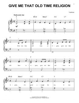 page one of Give Me That Old Time Religion (Easy Piano)