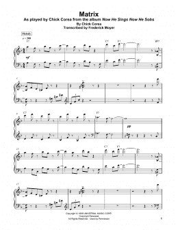 page one of Matrix (Piano Transcription)