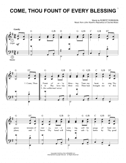 page one of Come, Thou Fount Of Every Blessing (Accordion)