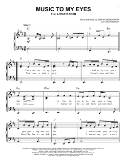 page one of Music To My Eyes (from A Star Is Born) (Easy Piano)