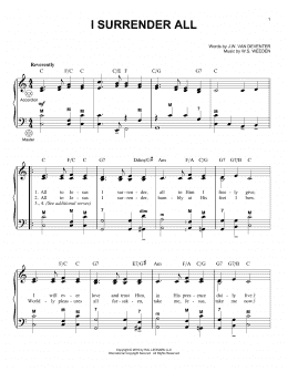 page one of I Surrender All (Accordion)