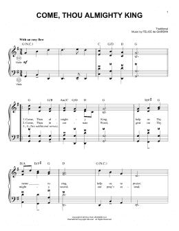 page one of Come, Thou Almighty King (Accordion)