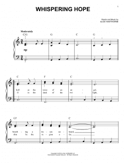 page one of Whispering Hope (Easy Piano)