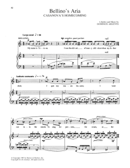 page one of Bellino's Aria (Piano & Vocal)