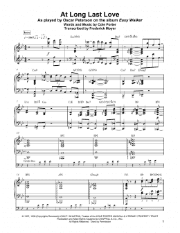 page one of At Long Last Love (Piano Transcription)