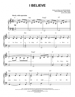 page one of I Believe (Easy Piano)