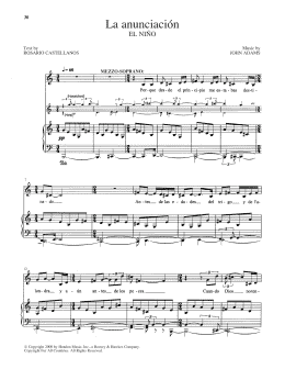 page one of La Anunciacion (Piano & Vocal)