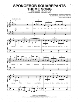 page one of SpongeBob SquarePants Theme Song (Beginning Piano Solo)