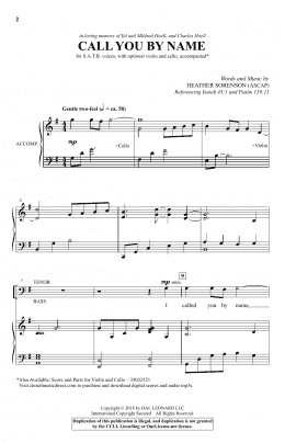 page one of Call You By Name (SATB Choir)