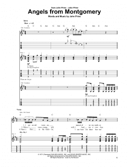 page one of Angels From Montgomery (Guitar Tab)