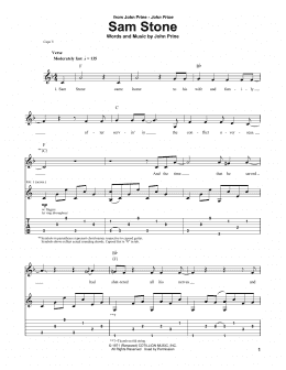 page one of Sam Stone (Guitar Tab)