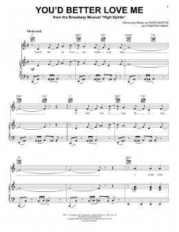 page one of You'd Better Love Me (Piano, Vocal & Guitar Chords (Right-Hand Melody))