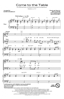 page one of Come To The Table (arr. David Angerman) (SATB Choir)