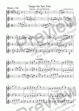 page one of Tango,No.1 of Dances for Sax Trio