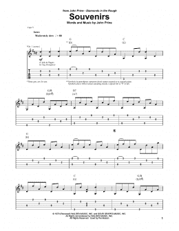 page one of Souvenirs (Guitar Tab)