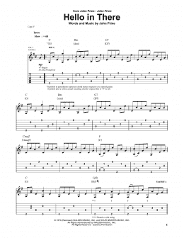 page one of Hello In There (Guitar Tab)