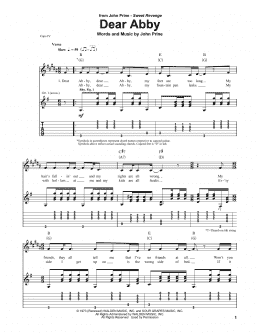 page one of Dear Abby (Guitar Tab)