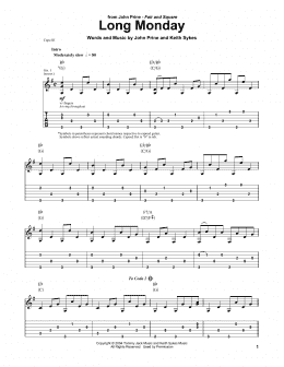 page one of Long Monday (Guitar Tab)