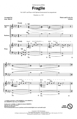 page one of Fragile (arr. Mac Huff) (SAB Choir)