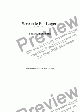 page one of Serenade for Lovers