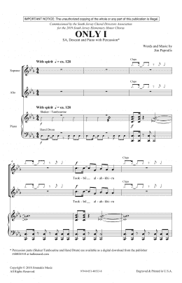 page one of Only I (2-Part Choir)