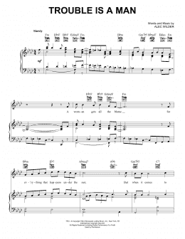 page one of Trouble Is A Man (Piano, Vocal & Guitar Chords (Right-Hand Melody))
