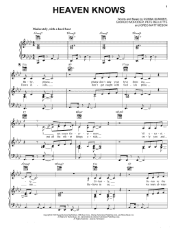 page one of Heaven Knows (Piano, Vocal & Guitar Chords (Right-Hand Melody))