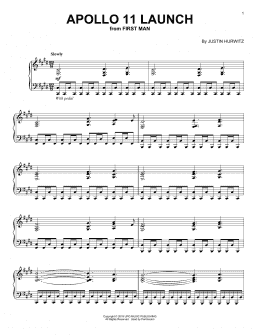 page one of Apollo 11 Launch (from First Man) (Piano Solo)