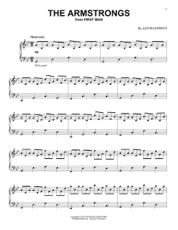 page one of The Armstrongs (from First Man) (Piano Solo)