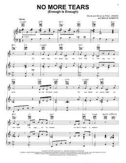 page one of No More Tears (Enough Is Enough) (Piano, Vocal & Guitar Chords (Right-Hand Melody))