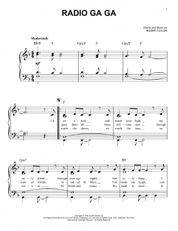 page one of Radio Ga Ga (Easy Piano)