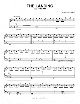 page one of The Landing (from First Man) (Piano Solo)