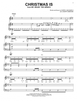 page one of Christmas Is (from The Grinch) (Piano, Vocal & Guitar Chords (Right-Hand Melody))