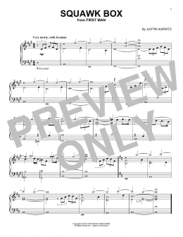 page one of Squawk Box (from First Man) (Piano Solo)