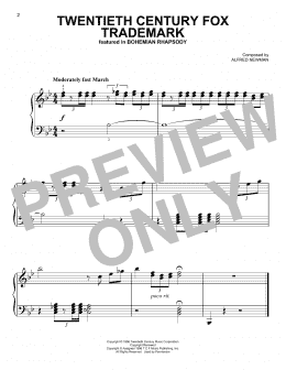 page one of Twentieth Century Fox Trademark (Easy Piano)