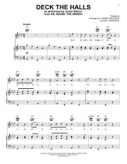 page one of Deck The Hall (from The Grinch) (Piano, Vocal & Guitar Chords (Right-Hand Melody))