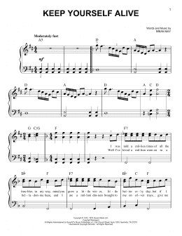 page one of Keep Yourself Alive (Easy Piano)