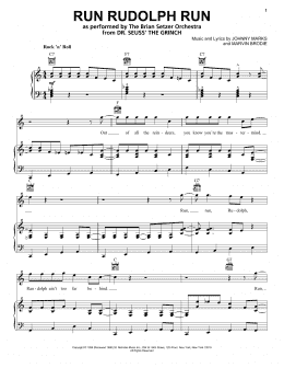 page one of Run Rudolph Run (from The Grinch) (Piano, Vocal & Guitar Chords (Right-Hand Melody))
